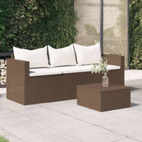 Thumbnail for Gartensofa 3-Sitzer mit Kissen Braun Poly Rattan