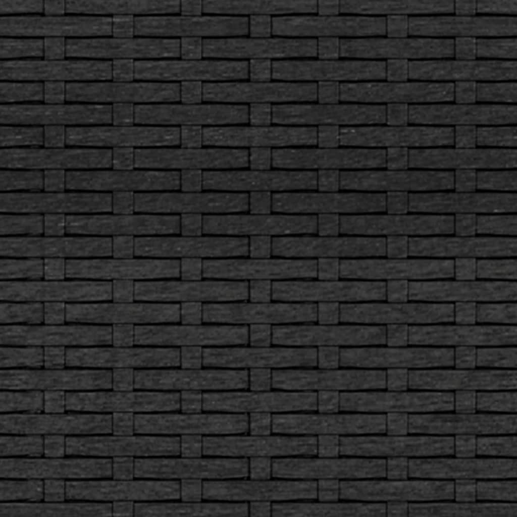 3-Sitzer-Gartensofa mit Kissen Schwarz Poly Rattan