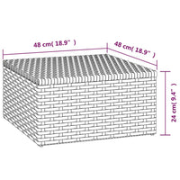 Thumbnail for 3-tlg. Garten-Lounge-Set mit Kissen Grau Poly Rattan