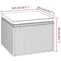 Thumbnail for 3-Sitzer-Gartensofa mit Dach und Fußhocker Grau Poly Rattan