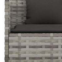 Thumbnail for 2-tlg. Garten-Essgruppe mit Kissen Grau Poly Rattan