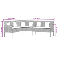 Thumbnail for 2-tlg. Garten-Essgruppe mit Kissen Grau Poly Rattan