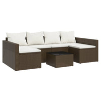 Thumbnail for 2-tlg. Garten-Lounge-Set mit Kissen Braun Poly Rattan