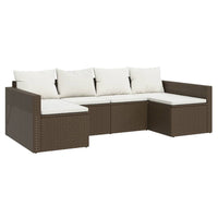 Thumbnail for 2-tlg. Garten-Lounge-Set mit Kissen Braun Poly Rattan