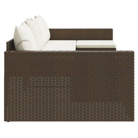 Thumbnail for 2-tlg. Garten-Lounge-Set mit Kissen Braun Poly Rattan