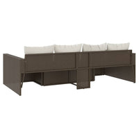 Thumbnail for 2-tlg. Garten-Lounge-Set mit Kissen Braun Poly Rattan