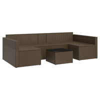 Thumbnail for 2-tlg. Garten-Lounge-Set mit Kissen Braun Poly Rattan
