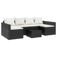 Thumbnail for 2-tlg. Garten-Lounge-Set mit Kissen Schwarz Poly Rattan