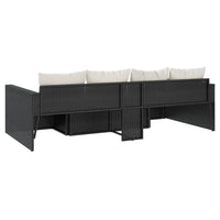 Thumbnail for 2-tlg. Garten-Lounge-Set mit Kissen Schwarz Poly Rattan