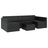 Thumbnail for 2-tlg. Garten-Lounge-Set mit Kissen Schwarz Poly Rattan