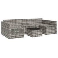 Thumbnail for 2-tlg. Garten-Lounge-Set mit Kissen Grau Poly Rattan