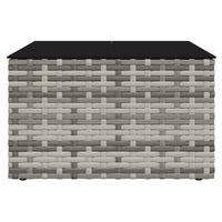 Thumbnail for 2-tlg. Garten-Lounge-Set mit Kissen Grau Poly Rattan