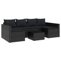 Thumbnail for 2-tlg. Garten-Lounge-Set mit Kissen Schwarz Poly Rattan