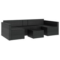 Thumbnail for 2-tlg. Garten-Lounge-Set mit Kissen Schwarz Poly Rattan
