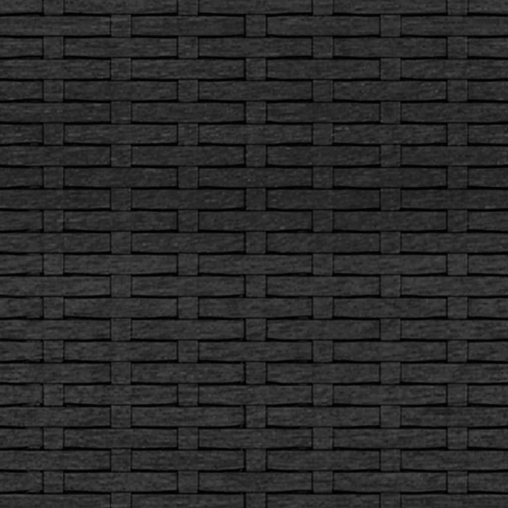2-tlg. Garten-Lounge-Set mit Kissen Schwarz Poly Rattan