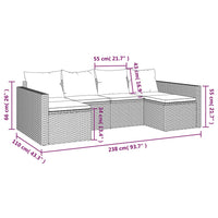 Thumbnail for 2-tlg. Garten-Lounge-Set mit Kissen Schwarz Poly Rattan