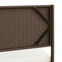 Thumbnail for Gartensofa in L-Form mit Tisch und Kissen Braun Poly Rattan