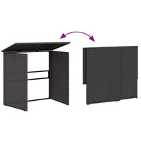Thumbnail for Gartensofa in L-Form mit Tisch und Kissen Schwarz Poly Rattan