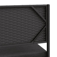 Thumbnail for Gartensofa in L-Form mit Tisch und Kissen Schwarz Poly Rattan