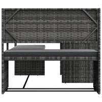 Thumbnail for Gartensofa in L-Form mit Tisch und Kissen Grau Poly Rattan