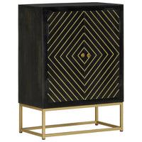 Thumbnail for Sideboard mit 2 Türen Schwarz Gold 55x30x75 cm Massivholz Mango