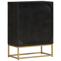 Thumbnail for Sideboard mit 2 Türen Schwarz Gold 55x30x75 cm Massivholz Mango