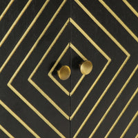 Thumbnail for Sideboard mit 2 Türen Schwarz Gold 55x30x75 cm Massivholz Mango