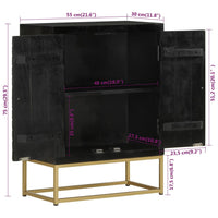 Thumbnail for Sideboard mit 2 Türen Schwarz Gold 55x30x75 cm Massivholz Mango