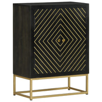 Thumbnail for Sideboard mit 2 Türen Schwarz Gold 55x30x75 cm Massivholz Mango