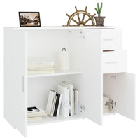 Thumbnail for Sideboard Weiß 91x29,5x75 cm Holzwerkstoff