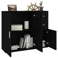 Thumbnail for Sideboard Schwarz 91x29,5x75 cm Holzwerkstoff
