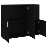 Thumbnail for Sideboard Schwarz 91x29,5x75 cm Holzwerkstoff