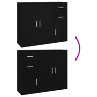 Thumbnail for Sideboard Schwarz 91x29,5x75 cm Holzwerkstoff