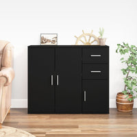 Thumbnail for Sideboard Schwarz 91x29,5x75 cm Holzwerkstoff