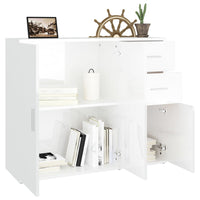 Thumbnail for Sideboard Hochglanz-Weiß 91x29,5x75 cm Holzwerkstoff