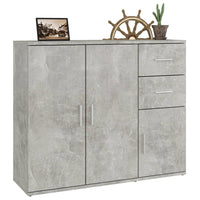 Thumbnail for Sideboard Betongrau 91x29,5x75cm Holzwerkstoff