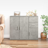 Thumbnail for Sideboard Betongrau 91x29,5x75cm Holzwerkstoff
