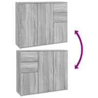 Thumbnail for Sideboard Grau Sonoma 91x29,5x75 cm Holzwerkstoff