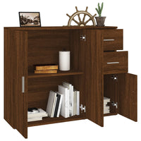 Thumbnail for Sideboard Braun Eichen-Optik 91x29,5x75 cm Holzwerkstoff