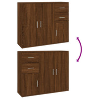 Thumbnail for Sideboard Braun Eichen-Optik 91x29,5x75 cm Holzwerkstoff