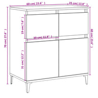 Thumbnail for Sideboard Schwarz 60x35x70 cm Holzwerkstoff
