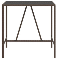 Thumbnail for Bartisch mit Glasplatte Braun 110x70x110 cm Poly Rattan