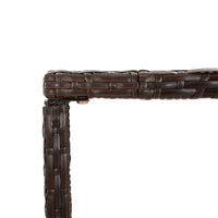 Thumbnail for Bartisch mit Glasplatte Braun 110x70x110 cm Poly Rattan
