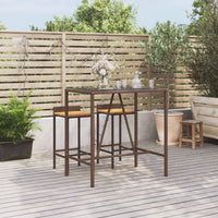 Thumbnail for Bartisch mit Glasplatte Braun 110x70x110 cm Poly Rattan