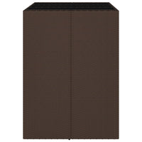 Thumbnail for Bartisch mit Glasplatte Braun 105x80x110 cm Poly Rattan