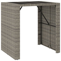 Thumbnail for Bartisch mit Glasplatte Grau 105x80x110 cm Poly Rattan