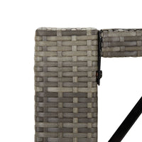Thumbnail for Bartisch mit Glasplatte Grau 105x80x110 cm Poly Rattan