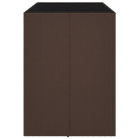 Thumbnail for Bartisch mit Glasplatte Braun 145x80x110 cm Poly Rattan