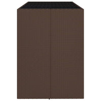 Thumbnail for Bartisch mit Glasplatte Braun 185x80x110 cm Poly Rattan