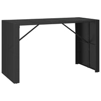 Thumbnail for Bartisch mit Glasplatte Schwarz 185x80x110 cm Poly Rattan